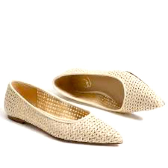 Sam Eldeman WANDA POINTED TOE FLAT Women's Cream Flats NWOB - Picture 1 of 5